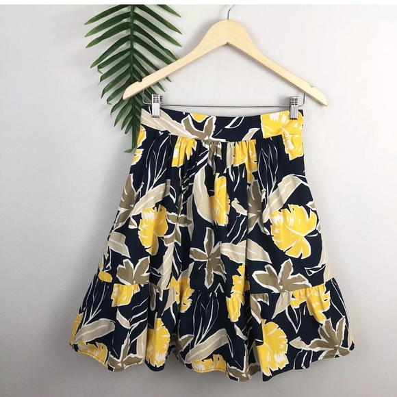 Zara Printed Tropical Poplin Skirt - Picture 5 of 10